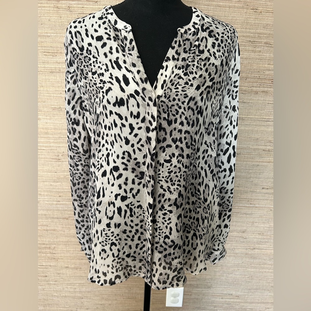 Joie Leopard Print Silk Blouse